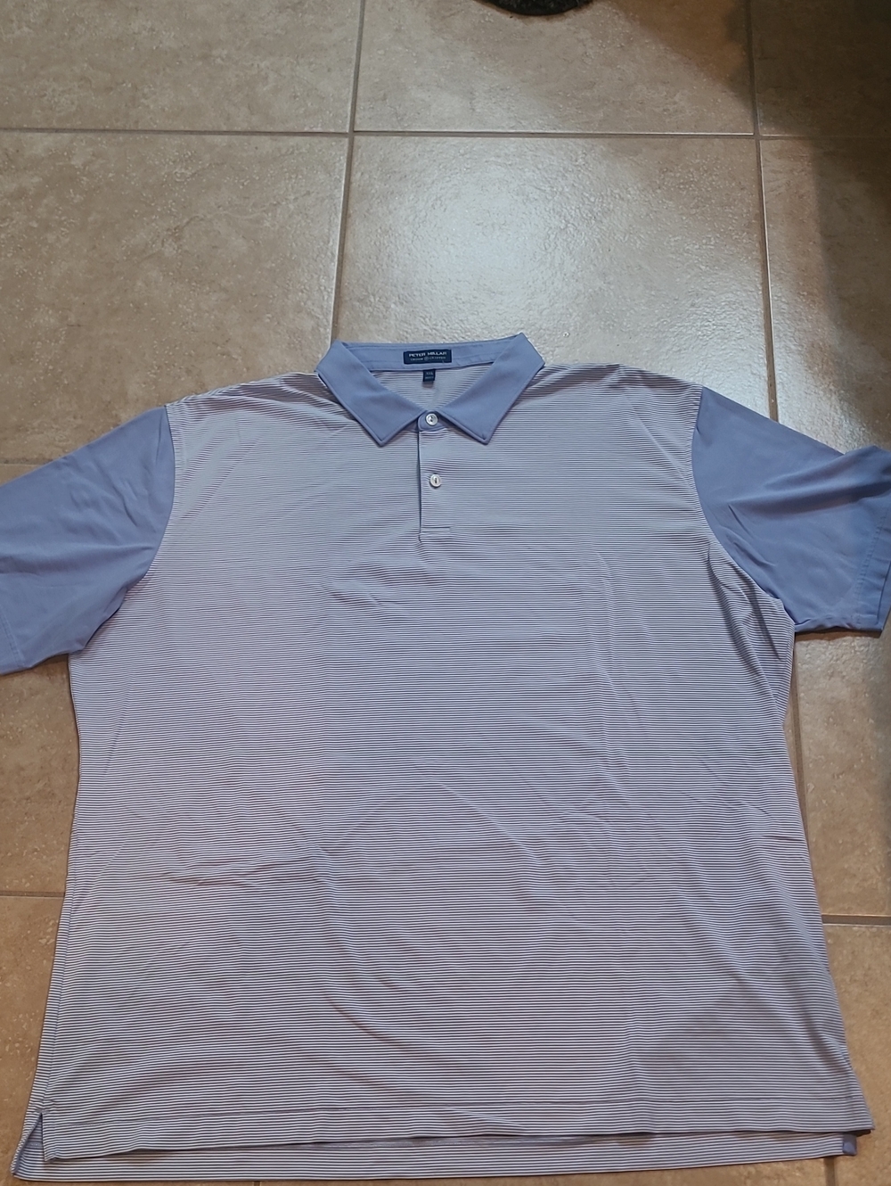 Peter Millar Pale Blue Contrast-Collar Polo